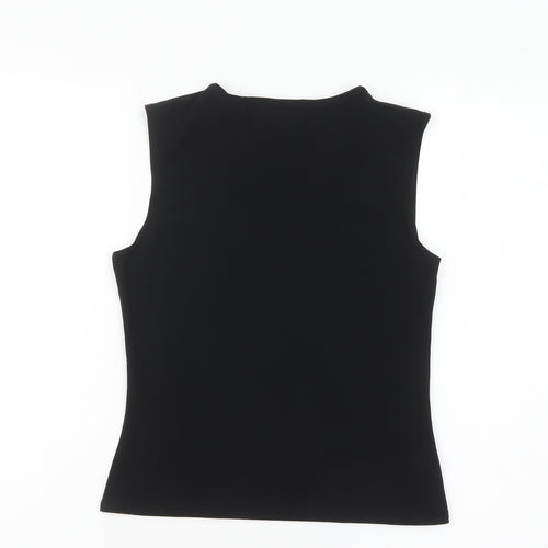 Internacionale Women's Black V-Neck Sleeveless Tank Top Size 14