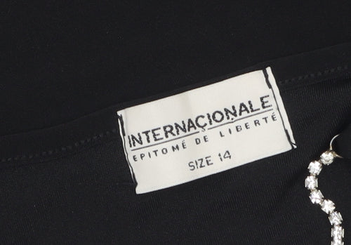 Internacionale Women's Black V-Neck Sleeveless Tank Top Size 14