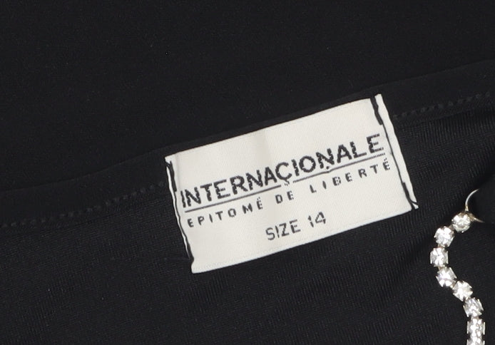 Internacionale Women's Black V-Neck Sleeveless Tank Top Size 14