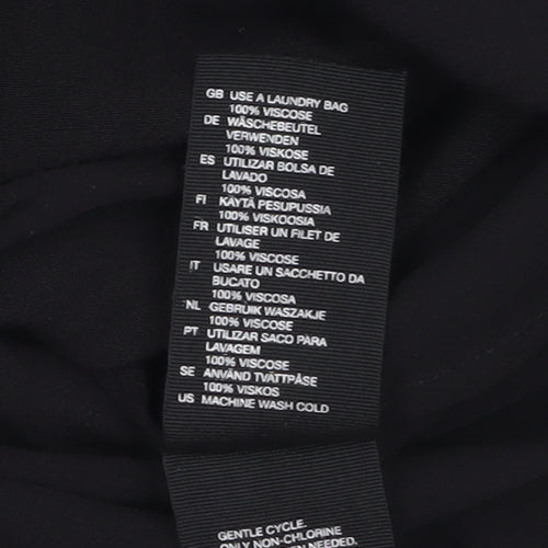 & Other Stories Women Black Viscose Shift Dress Size 8 Knee Length