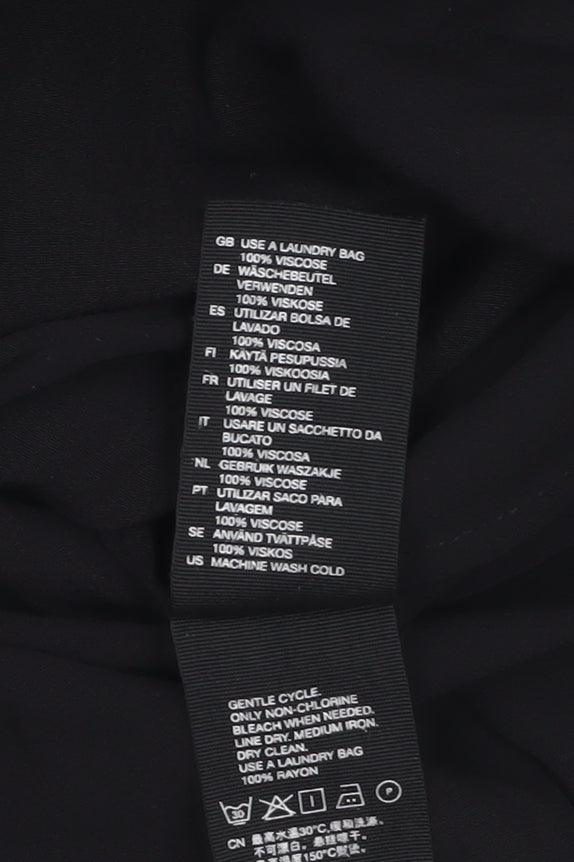 & Other Stories Women Black Viscose Shift Dress Size 8 Knee Length