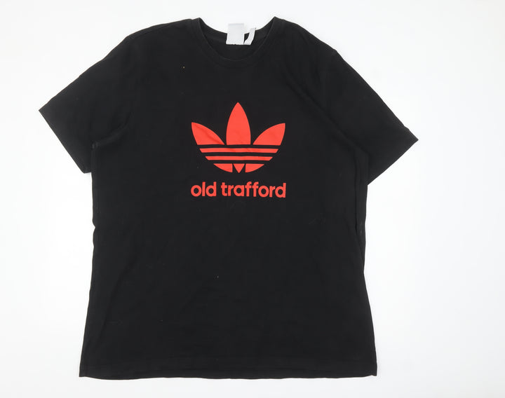 Adidas Mens Black Old Trafford 2XL Cotton Graphic T-Shirt