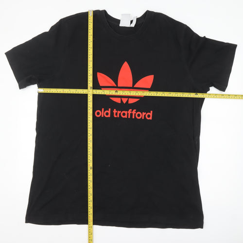 Adidas Mens Black Old Trafford 2XL Cotton Graphic T-Shirt