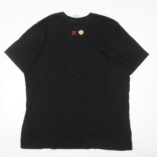 Adidas Mens Black Old Trafford 2XL Cotton Graphic T-Shirt