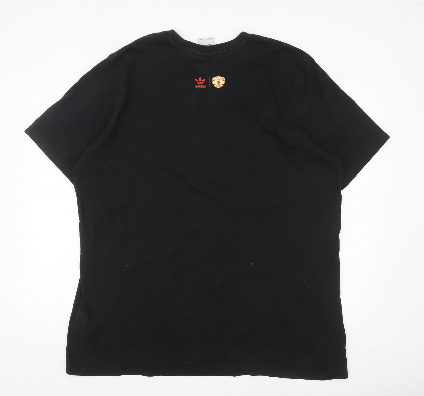 Adidas Mens Black Old Trafford 2XL Cotton Graphic T-Shirt