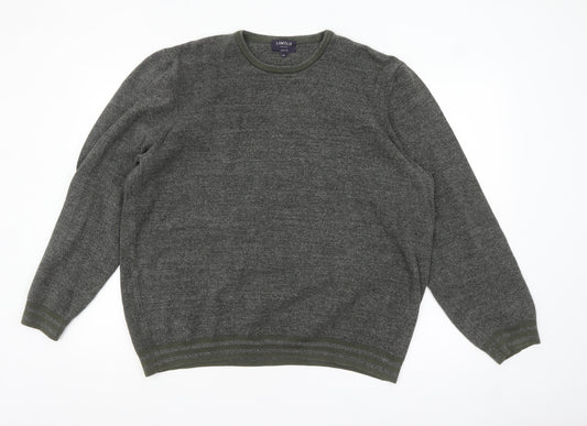 Marks and Spencer Mens Grey 2XL Crew Neck Cotton Pullover Jumper