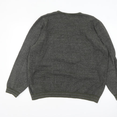 Marks and Spencer Mens Grey 2XL Crew Neck Cotton Pullover Jumper