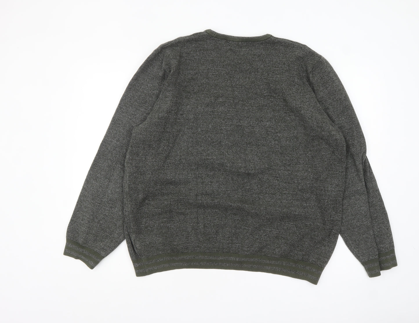 Marks and Spencer Mens Grey 2XL Crew Neck Cotton Pullover Jumper