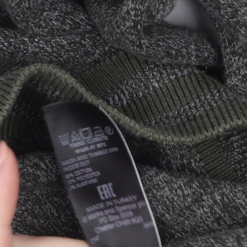 Marks and Spencer Mens Grey 2XL Crew Neck Cotton Pullover Jumper