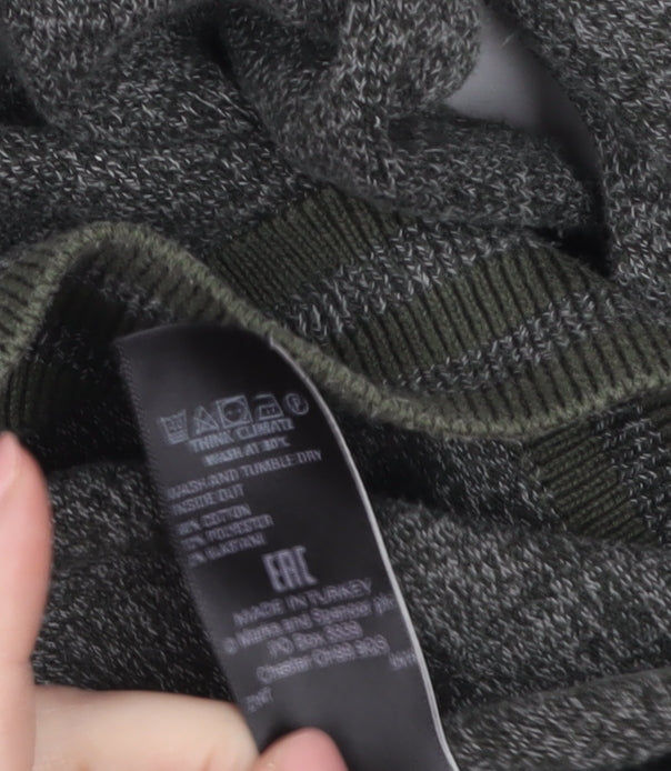 Marks and Spencer Mens Grey 2XL Crew Neck Cotton Pullover Jumper