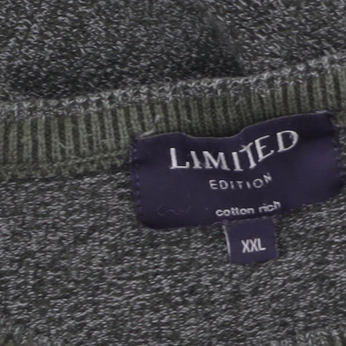 Marks and Spencer Mens Grey 2XL Crew Neck Cotton Pullover Jumper