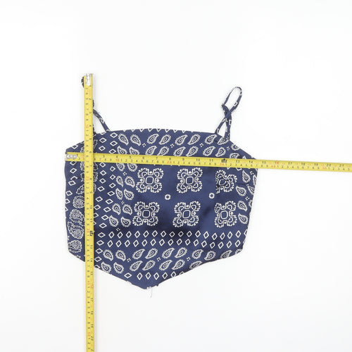 Stradivarius Women's Blue Paisley Camisole Tank Top M