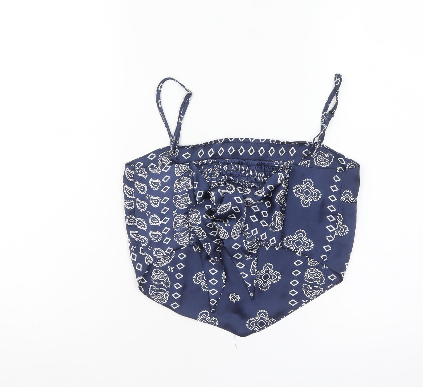 Stradivarius Women's Blue Paisley Camisole Tank Top M