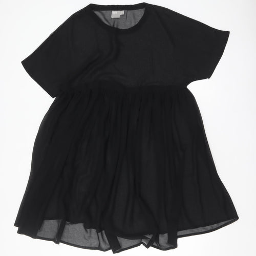 ASOS Women Black Size 6 Short Sleeve Smock Dress
