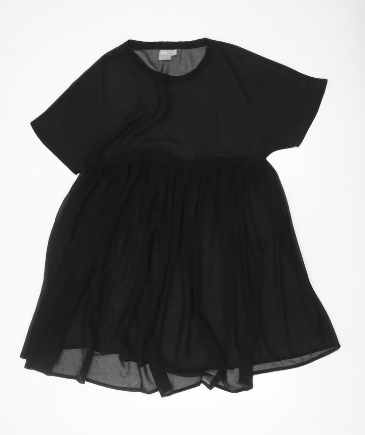 ASOS Women Black Size 6 Short Sleeve Smock Dress