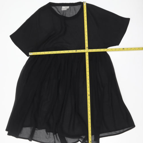 ASOS Women Black Size 6 Short Sleeve Smock Dress