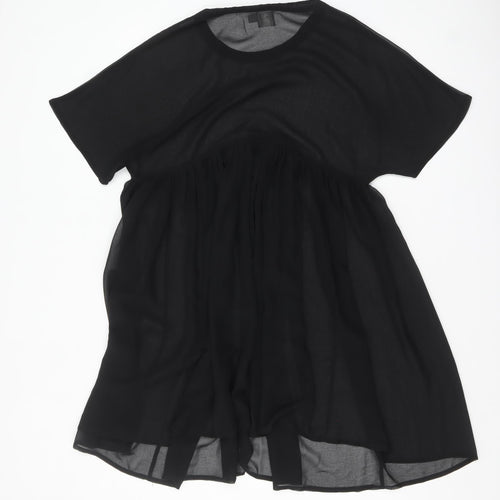 ASOS Women Black Size 6 Short Sleeve Smock Dress