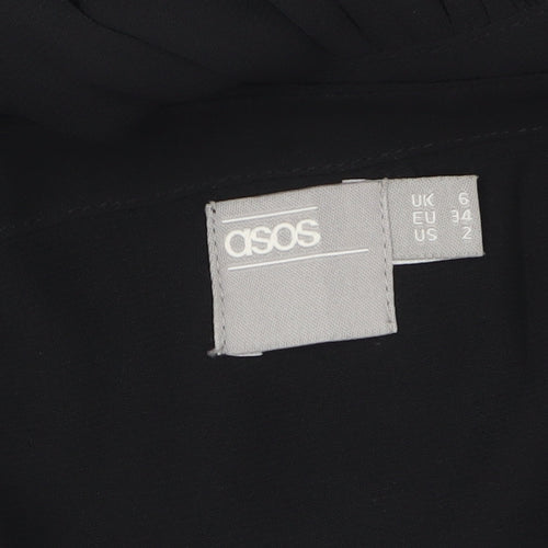 ASOS Women Black Size 6 Short Sleeve Smock Dress