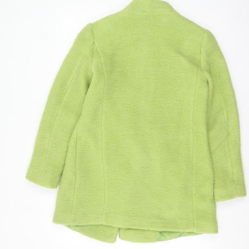 Stradivarius Womens Green Wool Blend Mid-Length Coat Size S