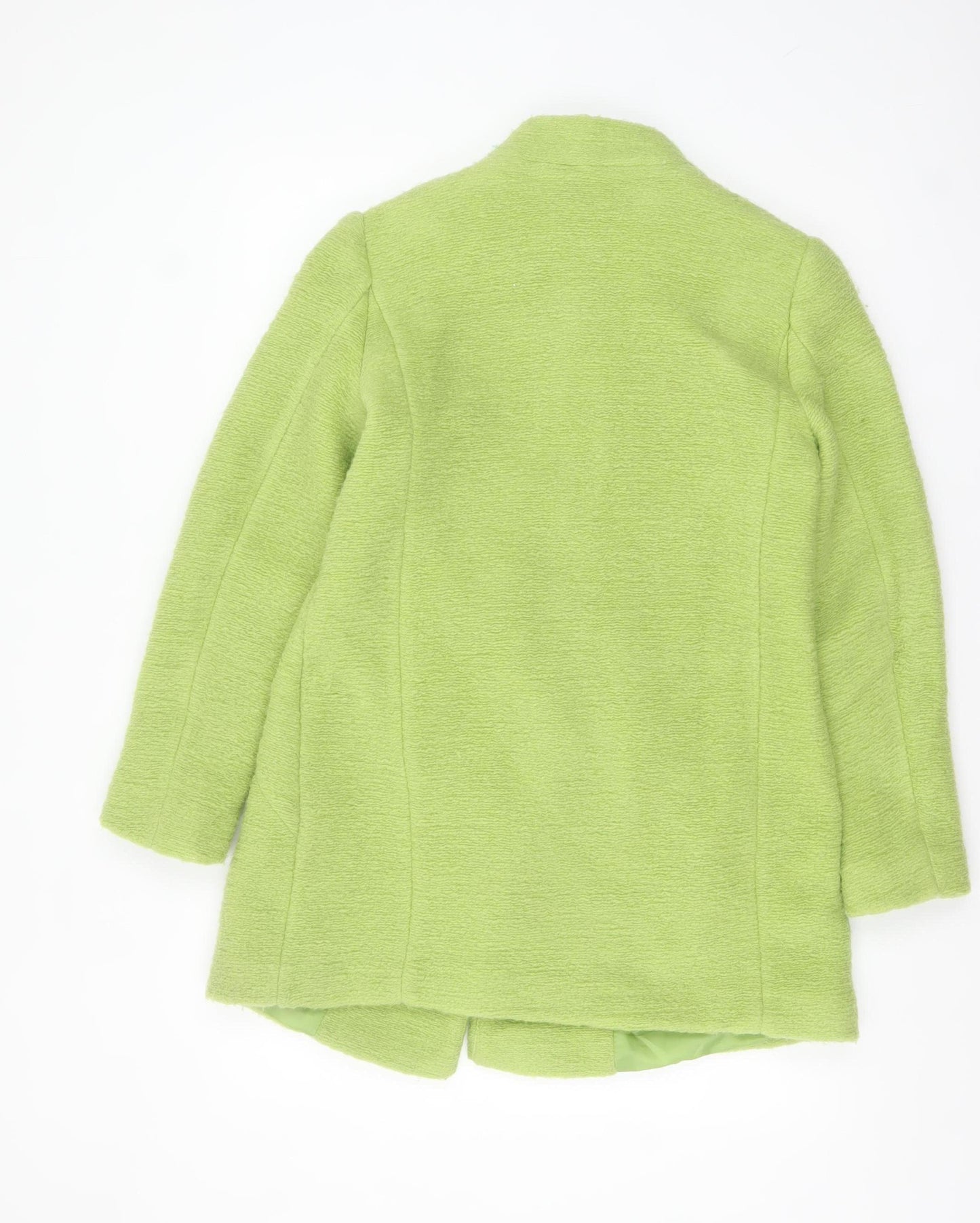Stradivarius Womens Green Wool Blend Mid-Length Coat Size S