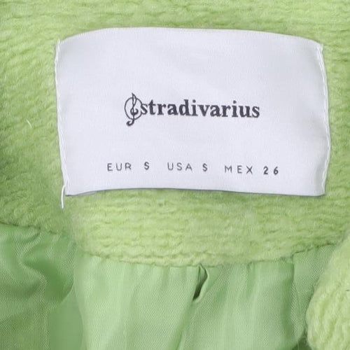 Stradivarius Womens Green Wool Blend Mid-Length Coat Size S