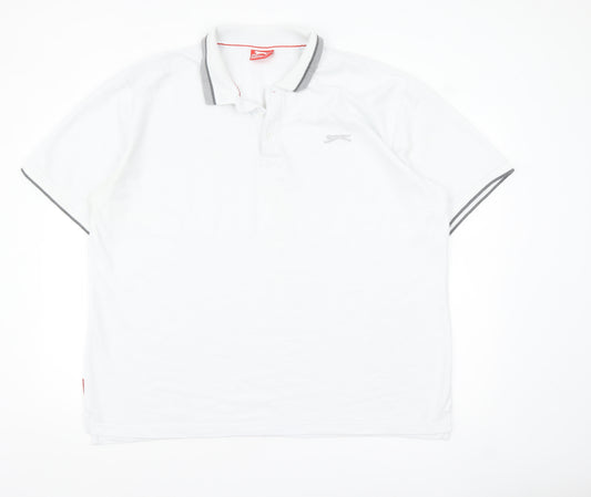 Slazenger Men's White 3XL Polo Shirt Classic Fit Cotton