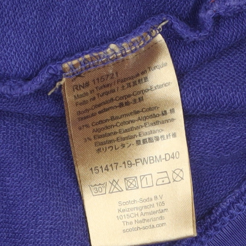 Scotch & Soda Women Purple Pullover Hoodie Size 14 Cotton Blend Casual