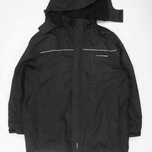 The Rockface Men's Black 2XL Waterproof Hooded Parka Jacket