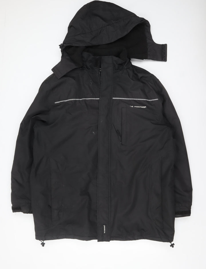 The Rockface Men's Black 2XL Waterproof Hooded Parka Jacket