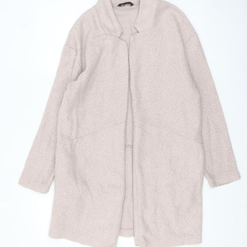 Marks and Spencer Women Pale Pink Size 12 Long Knit Coatigan