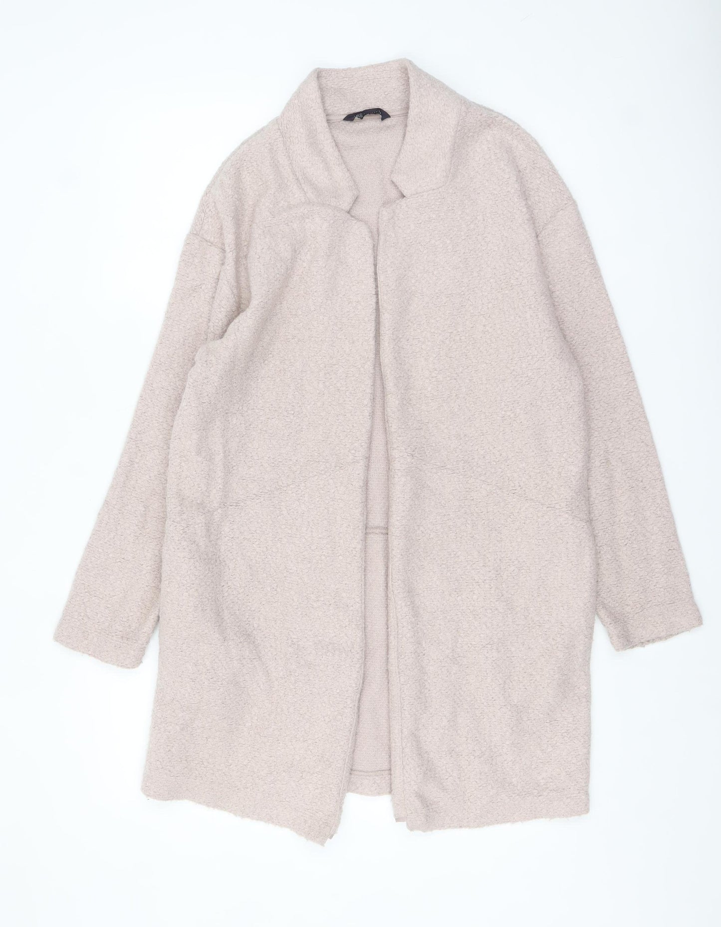 Marks and Spencer Women Pale Pink Size 12 Long Knit Coatigan