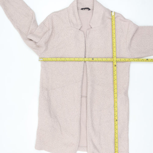 Marks and Spencer Women Pale Pink Size 12 Long Knit Coatigan