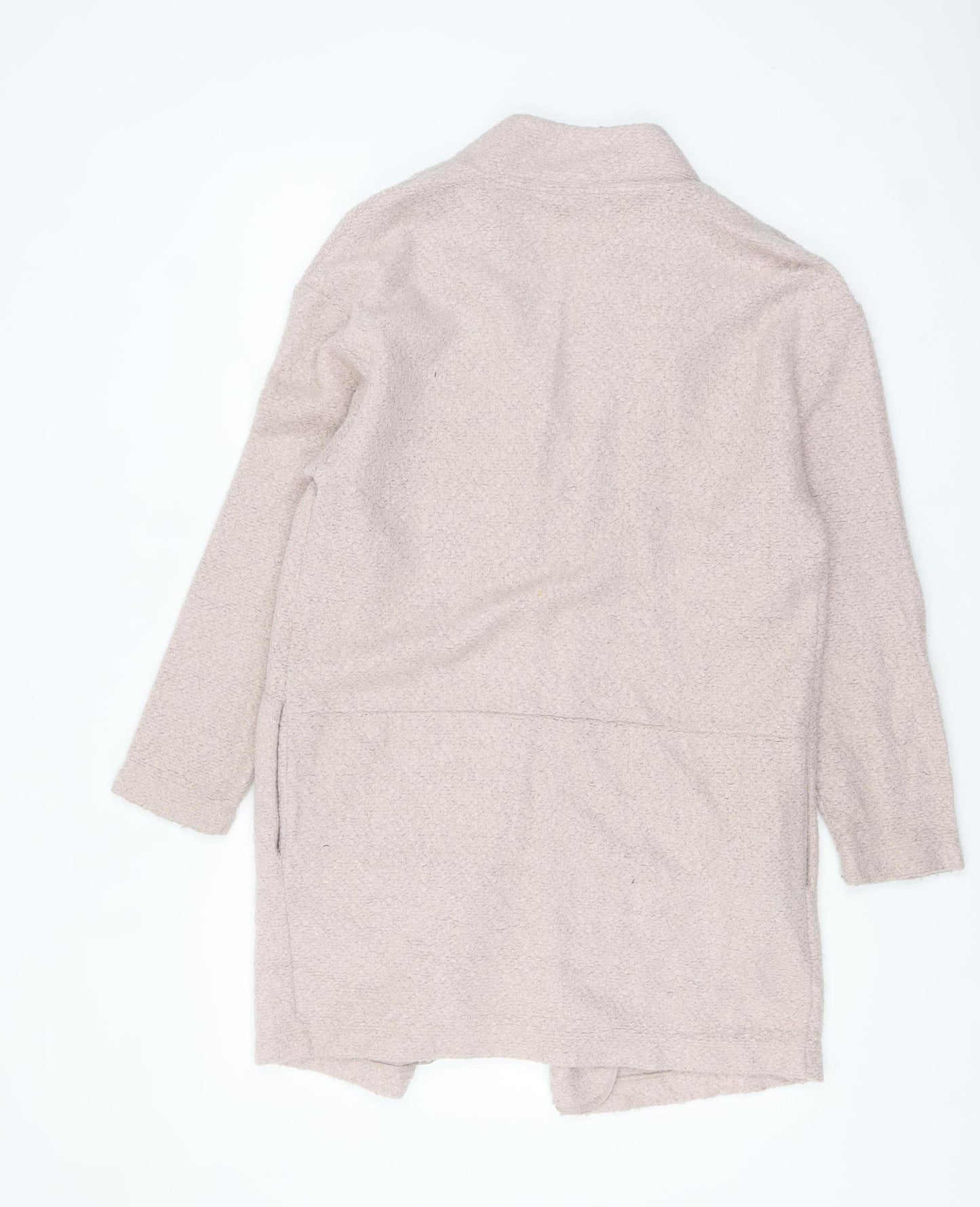 Marks and Spencer Women Pale Pink Size 12 Long Knit Coatigan