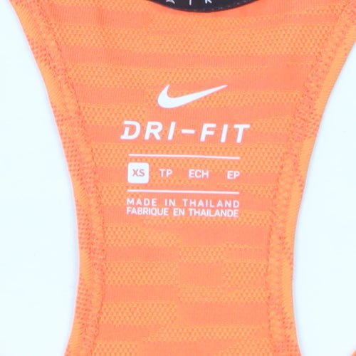 Nike Women's Orange Dri-FIT Racerback Tank Top XS Athletic Sportswear