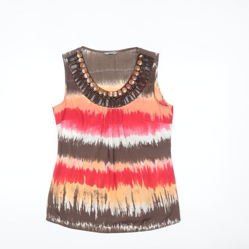 Marks and Spencer Per Una Women’s Multicoloured Beaded Sleeveless Blouse Size 12