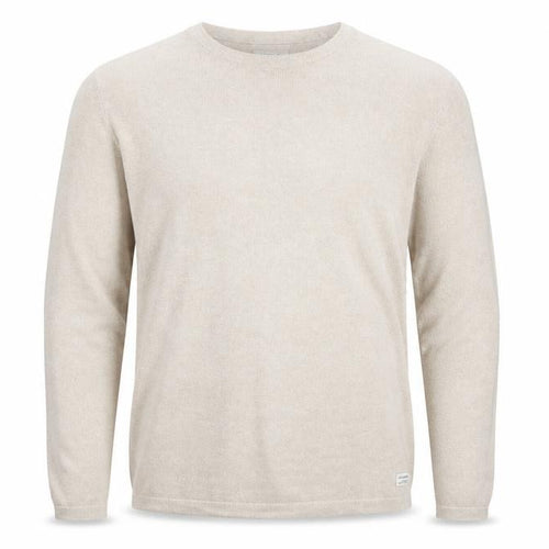 Jack & Jones Men’s Beige 2XL Cotton Knit Long Sleeve Top