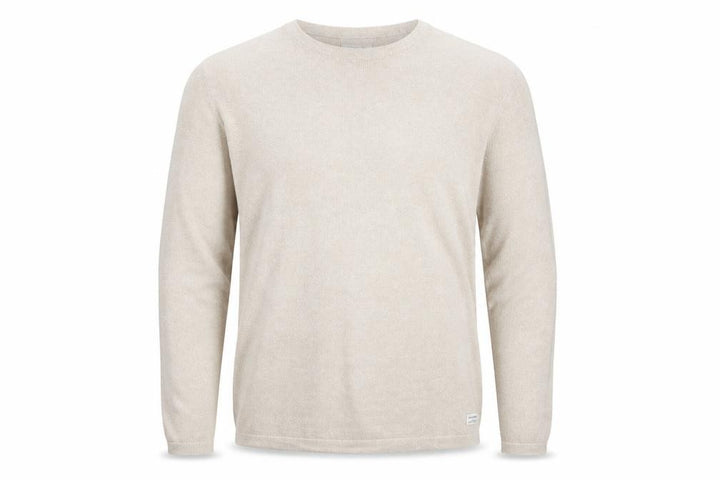 Jack & Jones Men’s Beige 2XL Cotton Knit Long Sleeve Top