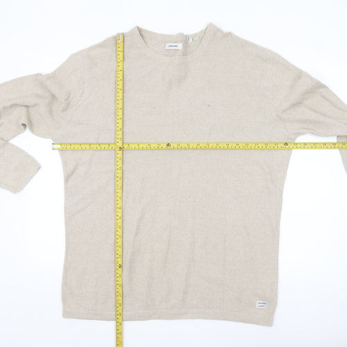 Jack & Jones Men’s Beige 2XL Cotton Knit Long Sleeve Top