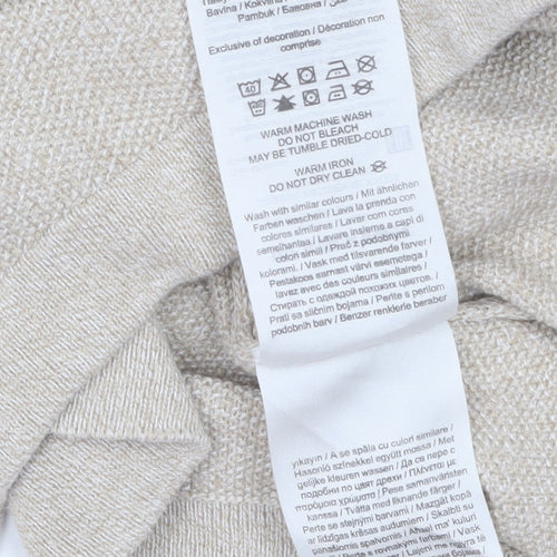 Jack & Jones Men’s Beige 2XL Cotton Knit Long Sleeve Top