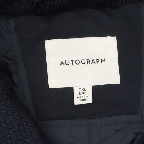 Marks and Spencer Autograph Men’s Navy 2XL Long Rain Coat