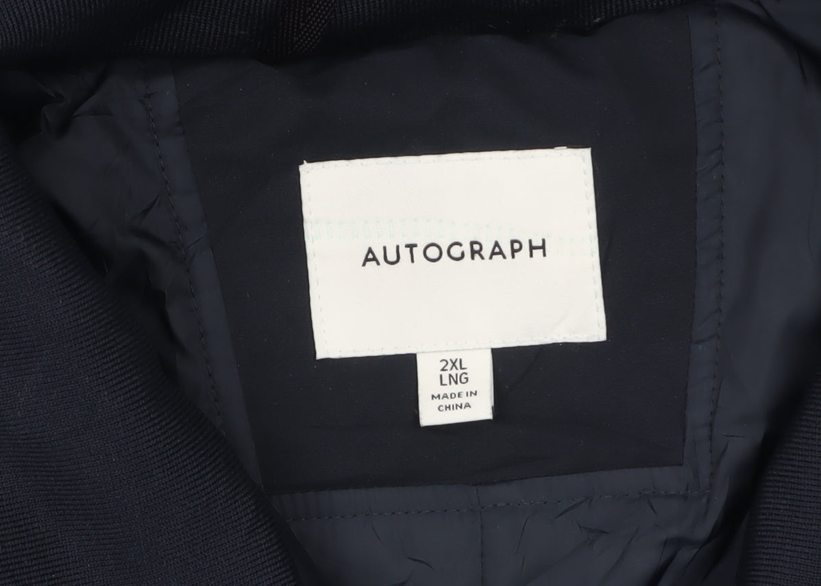 Marks and Spencer Autograph Men’s Navy 2XL Long Rain Coat