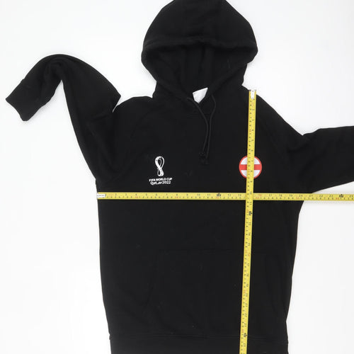 FIFA World Cup Qatar 2022 England Black Men's Hoodie L Pullover Cotton Blend