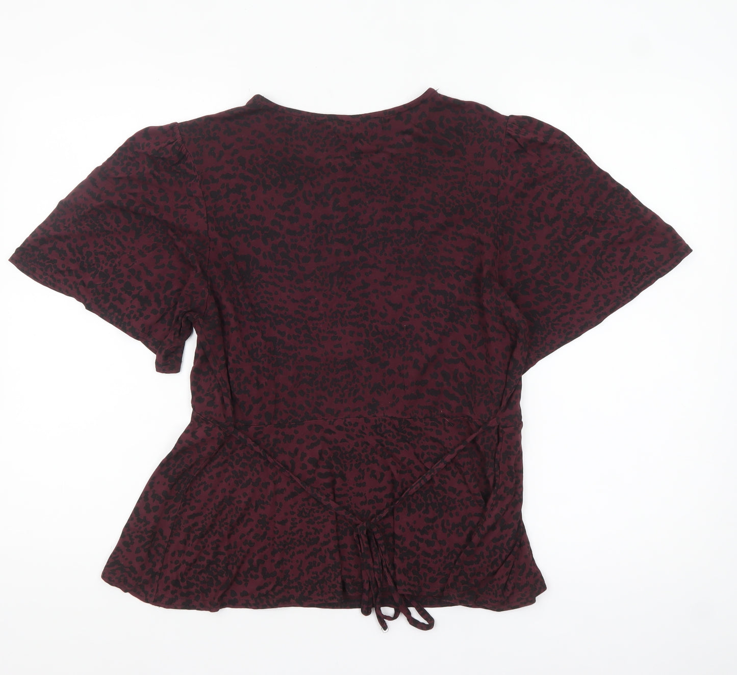 New Look Womens Red Animal Print Tunic Blouse Size 14