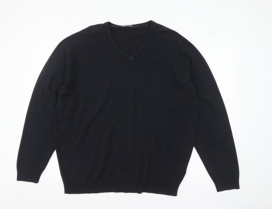 Wolsey Men’s Black 2XL V-Neck Acrylic Knit Jumper