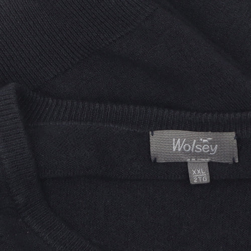 Wolsey Men’s Black 2XL V-Neck Acrylic Knit Jumper