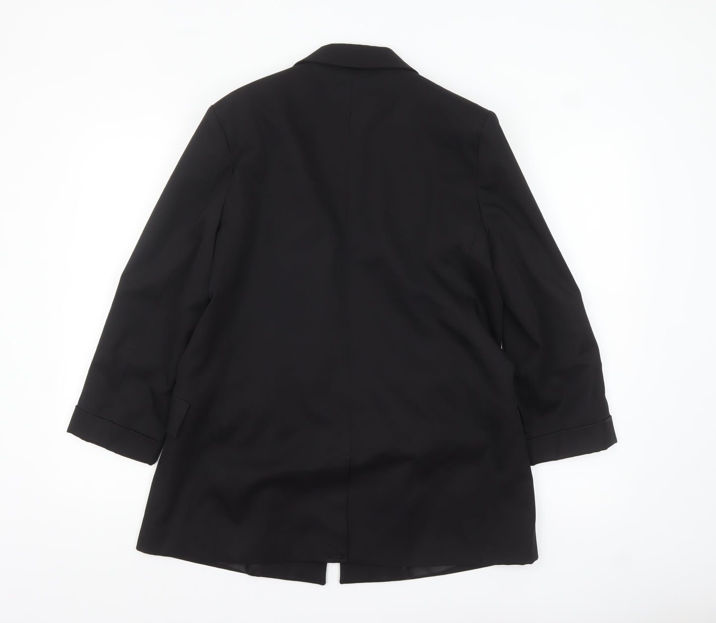 Stradivarius Women Black XL Double-Breasted Blazer Jacket