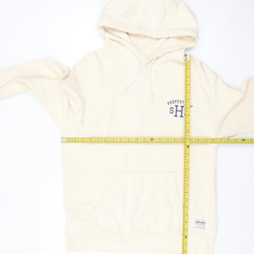 The Stronghold Men's Ivory Pullover Hoodie M Logo Fleece Sweatshirt