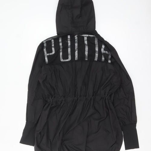 Puma Women Black Windbreaker Hooded Jacket Size 10