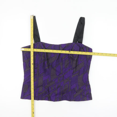 Michel Ambers Womens Purple Geometric Camisole Top Size 12