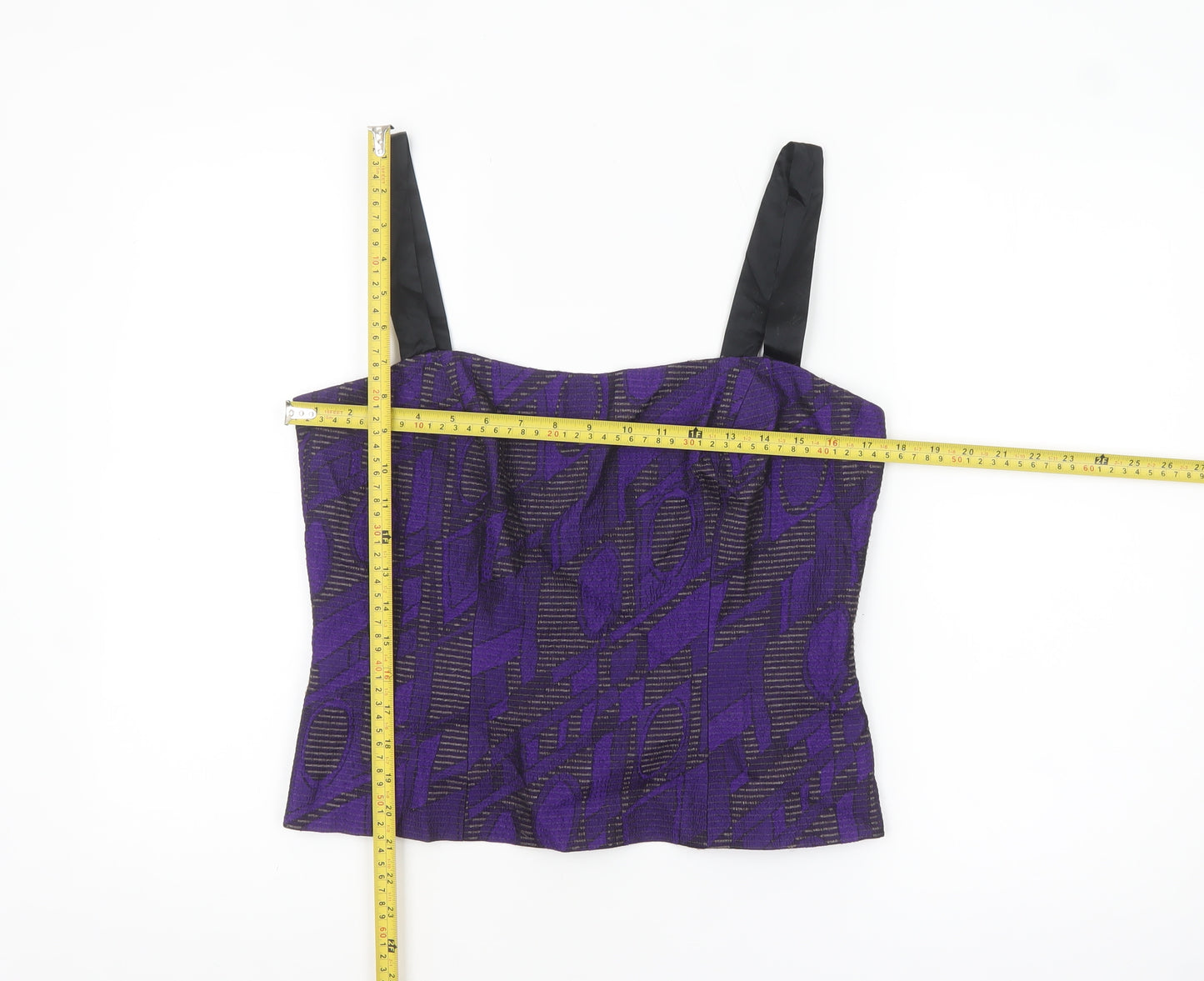 Michel Ambers Womens Purple Geometric Camisole Top Size 12